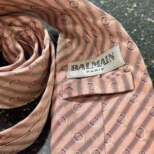 Balmain Paris Pink Silk Tie